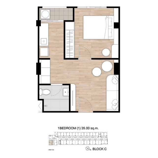 V168_BW_Furniture Plan_Typical C_20220920_C02 | 2024 / 2567 รีวิวคอนโด ...